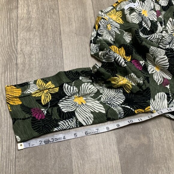 Womens Chico’s Floral All Over V-Neck‎ Top Shirt - Picture 7 of 8